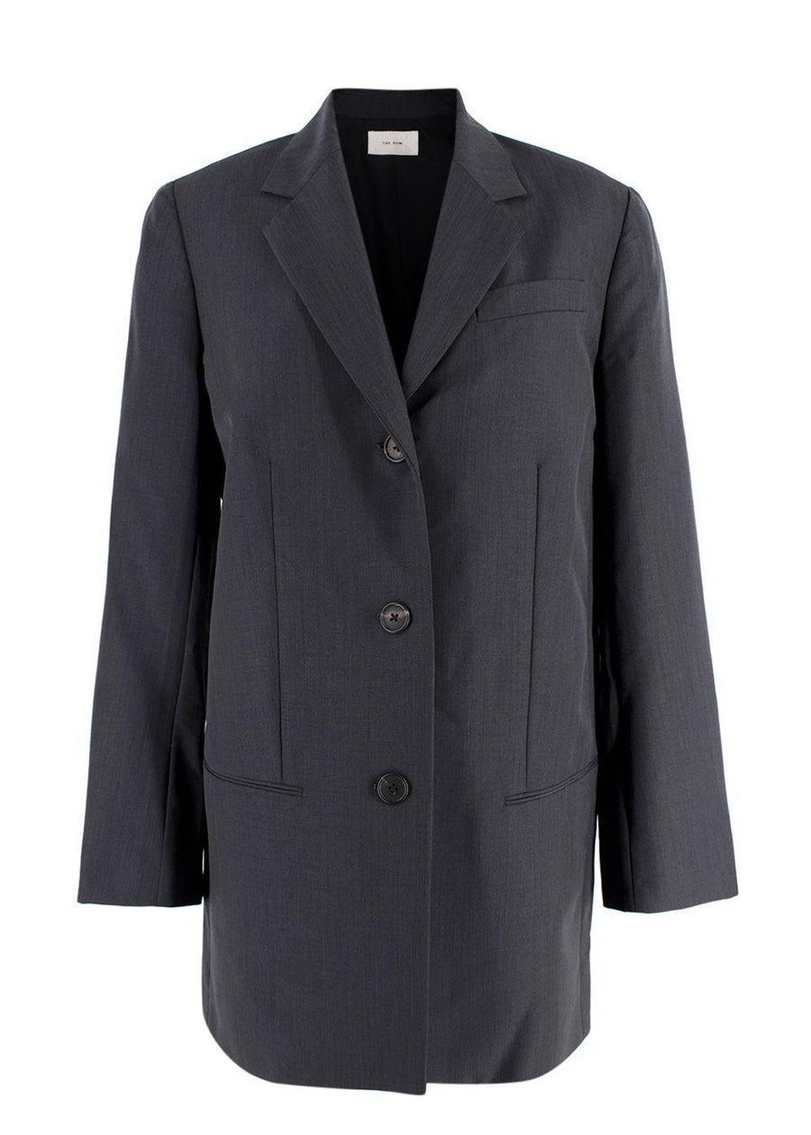 The Row Dark Grey Long Blazer