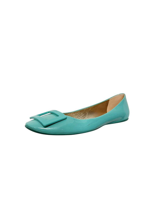 Turquoise Patent Ballerinas