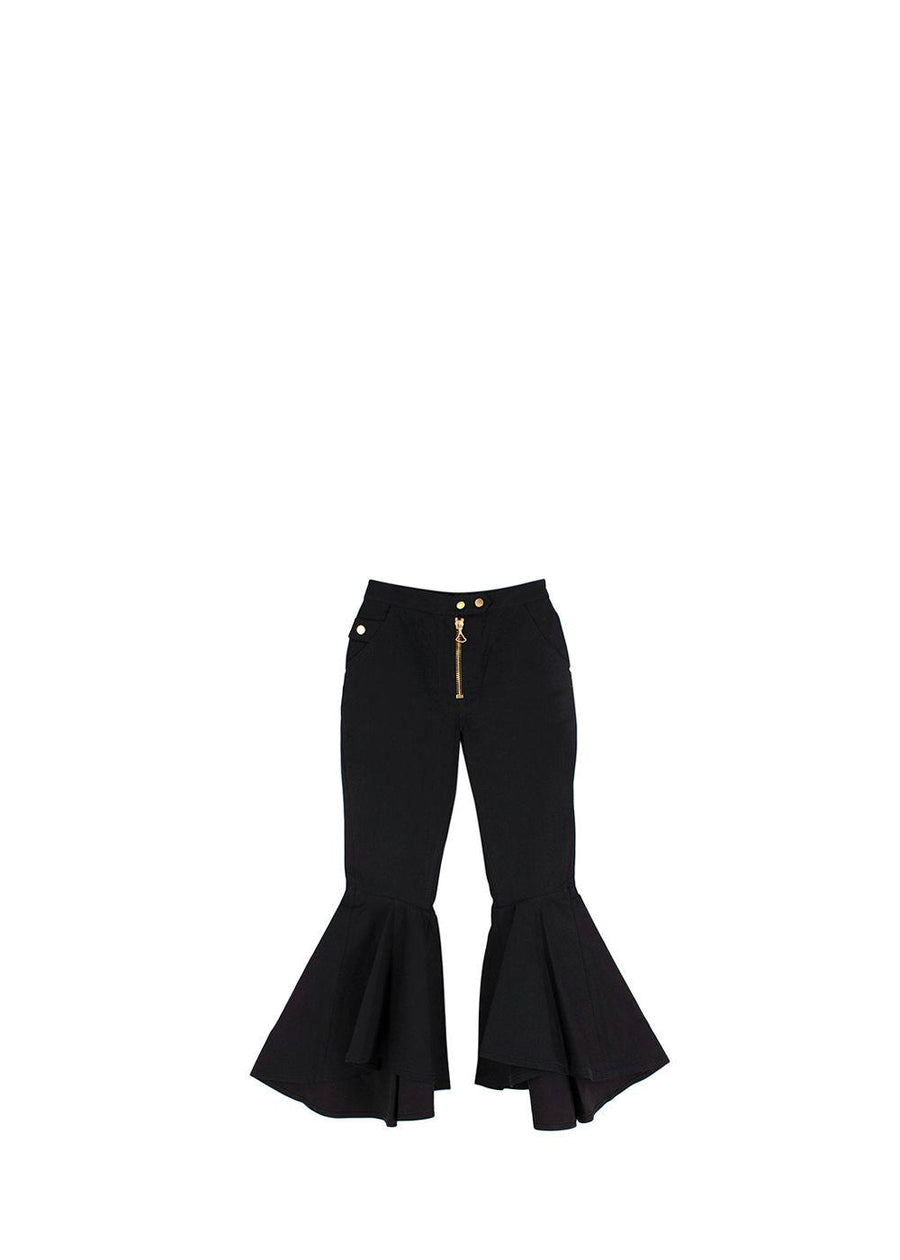 Black Denim Flared Jeans