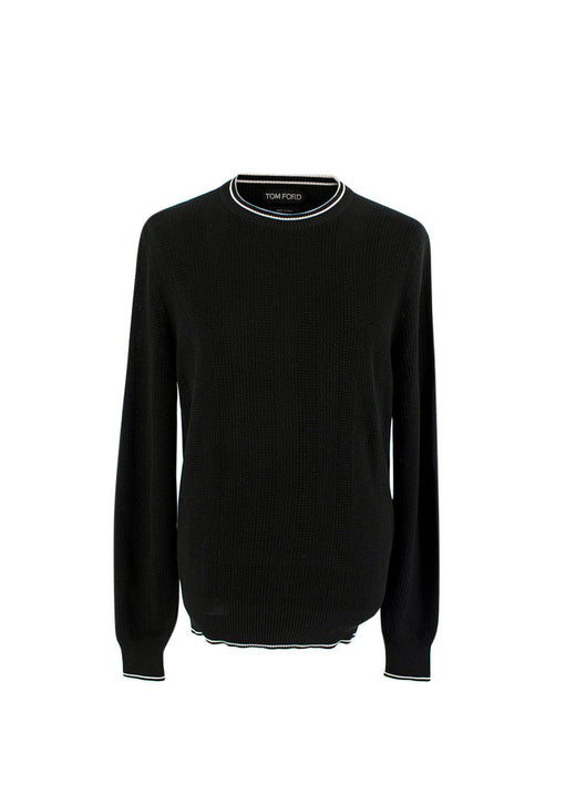 Tom Ford Black Silk & Cotton Knitted Jumper