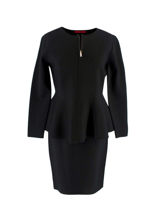 Carolina Herrera Black Peplum Skirt Suit