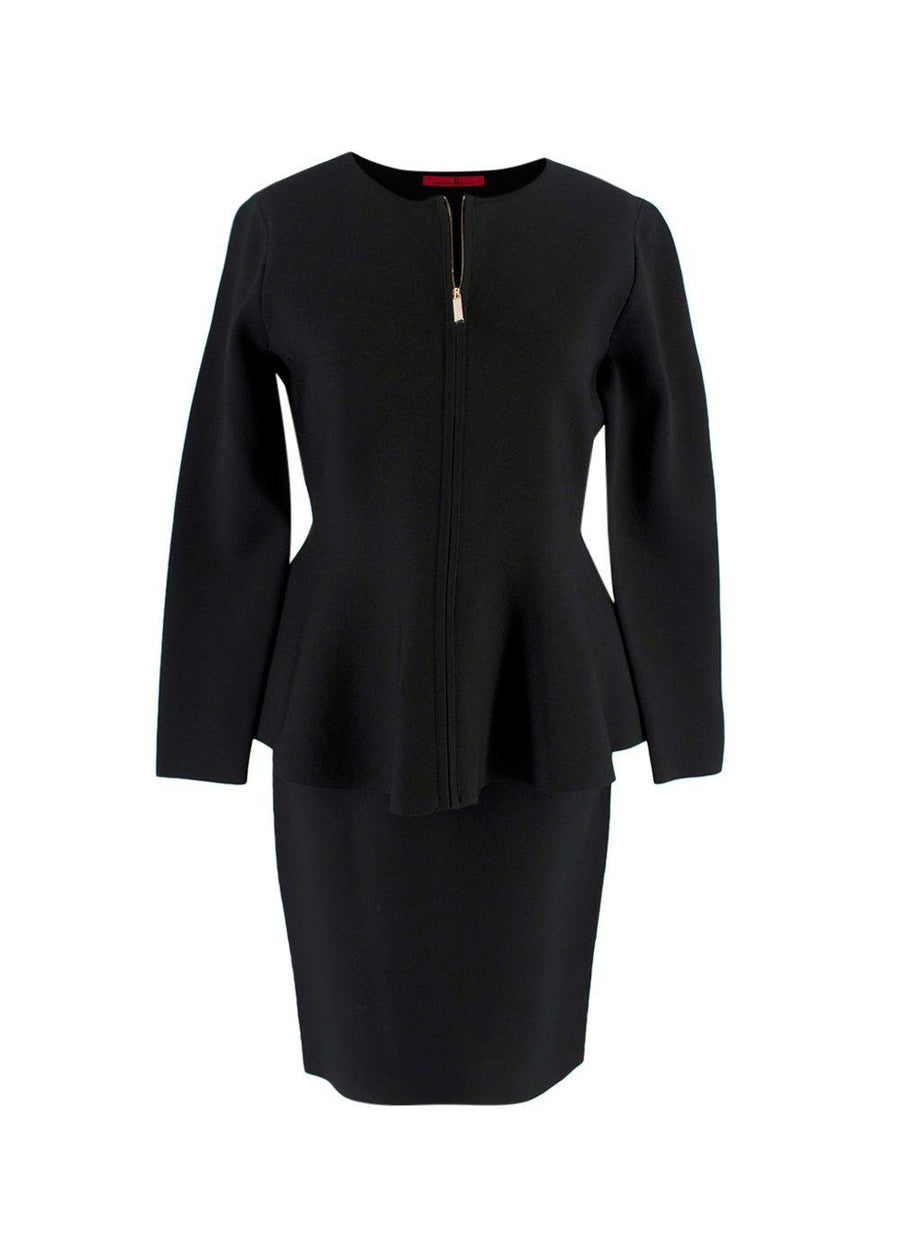 Carolina Herrera Black Peplum Skirt Suit