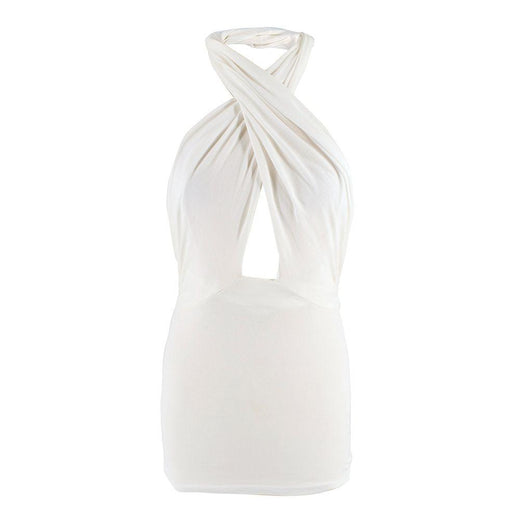 Ralph Lauren Blue Label Ivory Cotton-blend Halterneck Top
