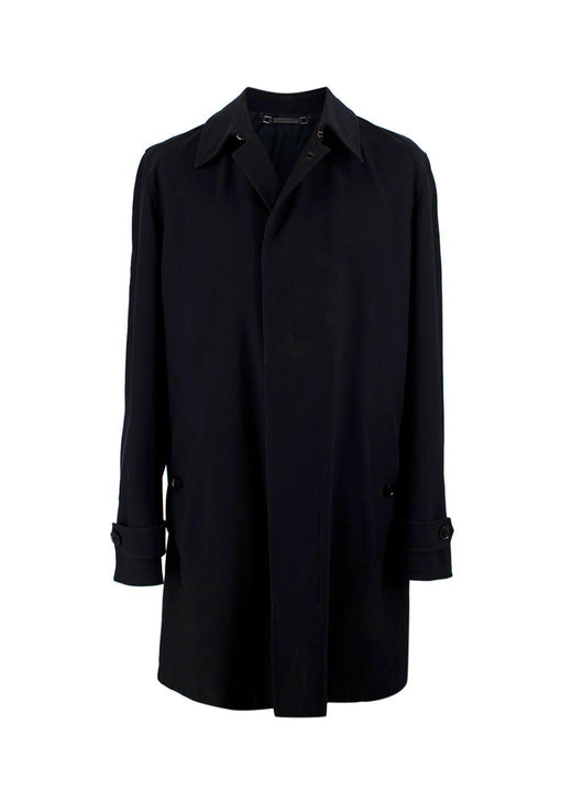 Ermenegildo Zegna Navy Longline Wool Coat