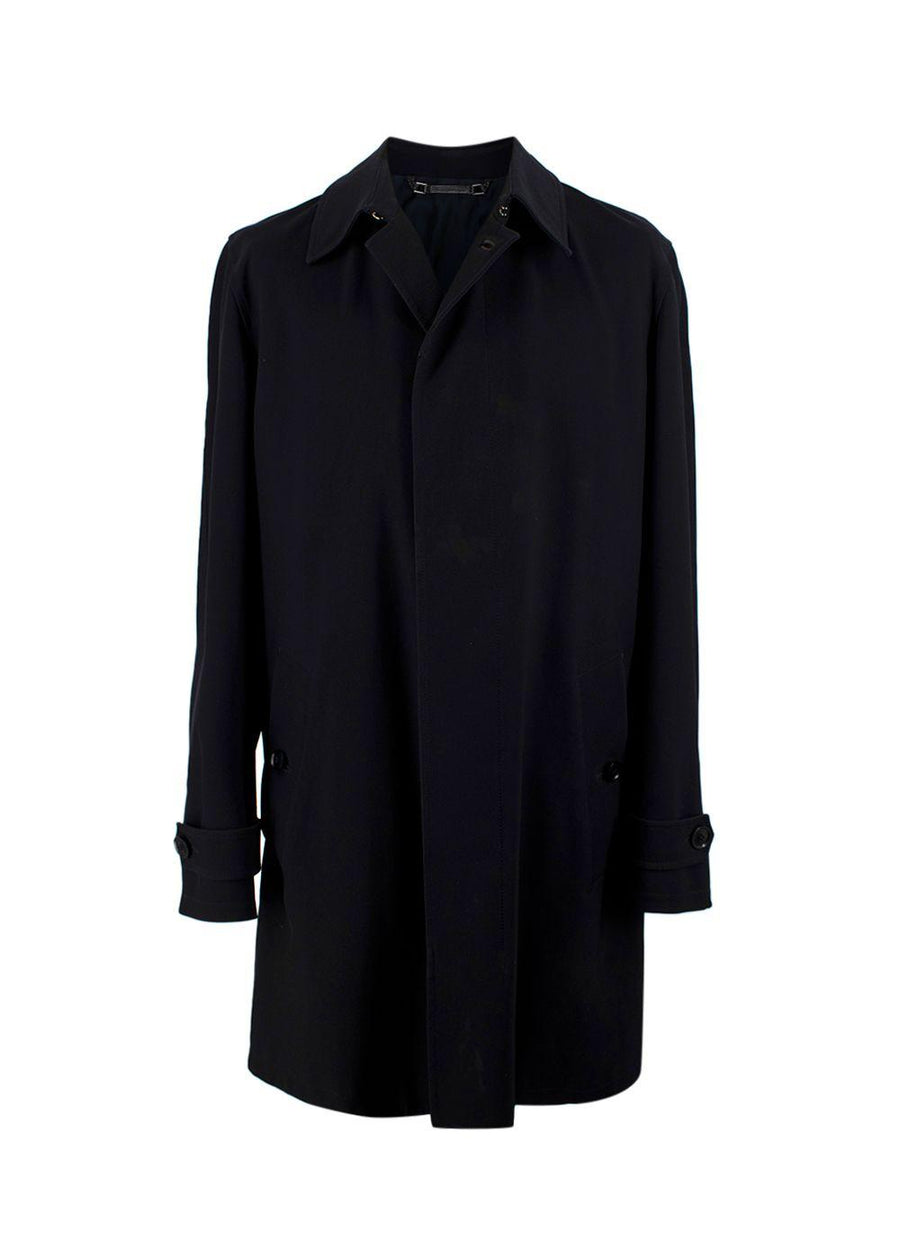 Ermenegildo Zegna Navy Longline Wool Coat