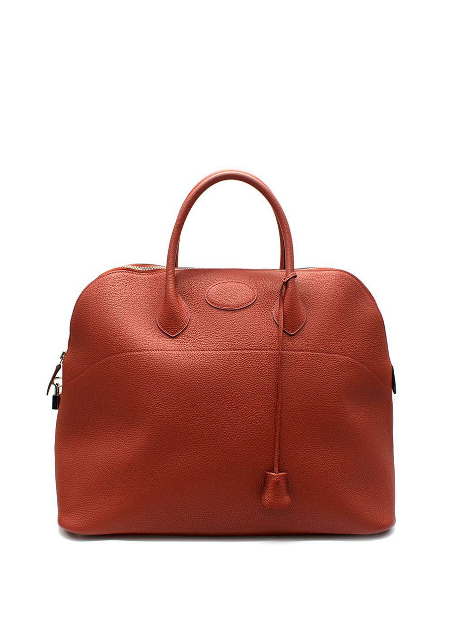 Hermes Bolide 45in Brique Togo Leather with Palladium Hardware