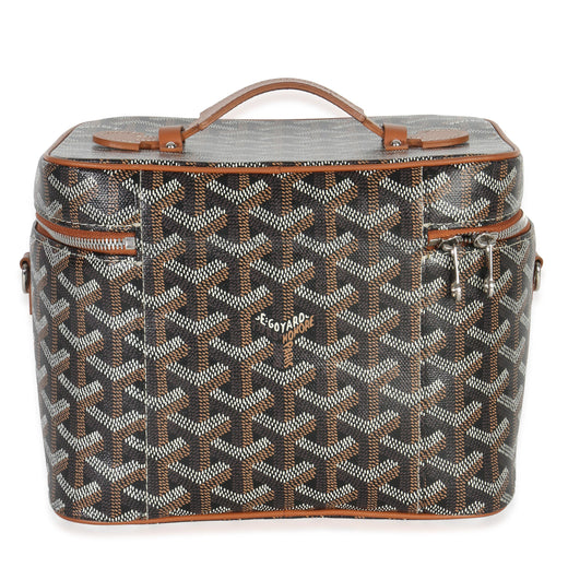 Goyard Gold Black Goyardine Canvas Muse Vanity Case