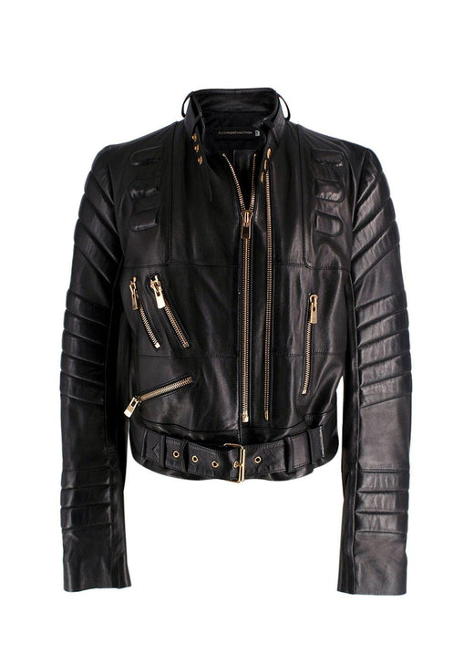 Alexandre Vauthier Black Leather Biker Jacket