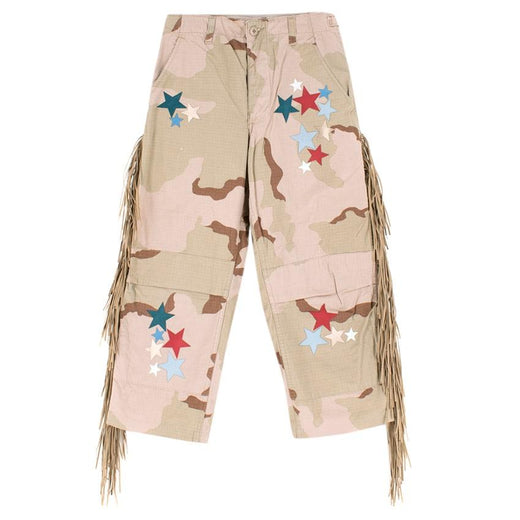 That's It! Folks Green Camo Cotton Blend Star Patches & Fringe