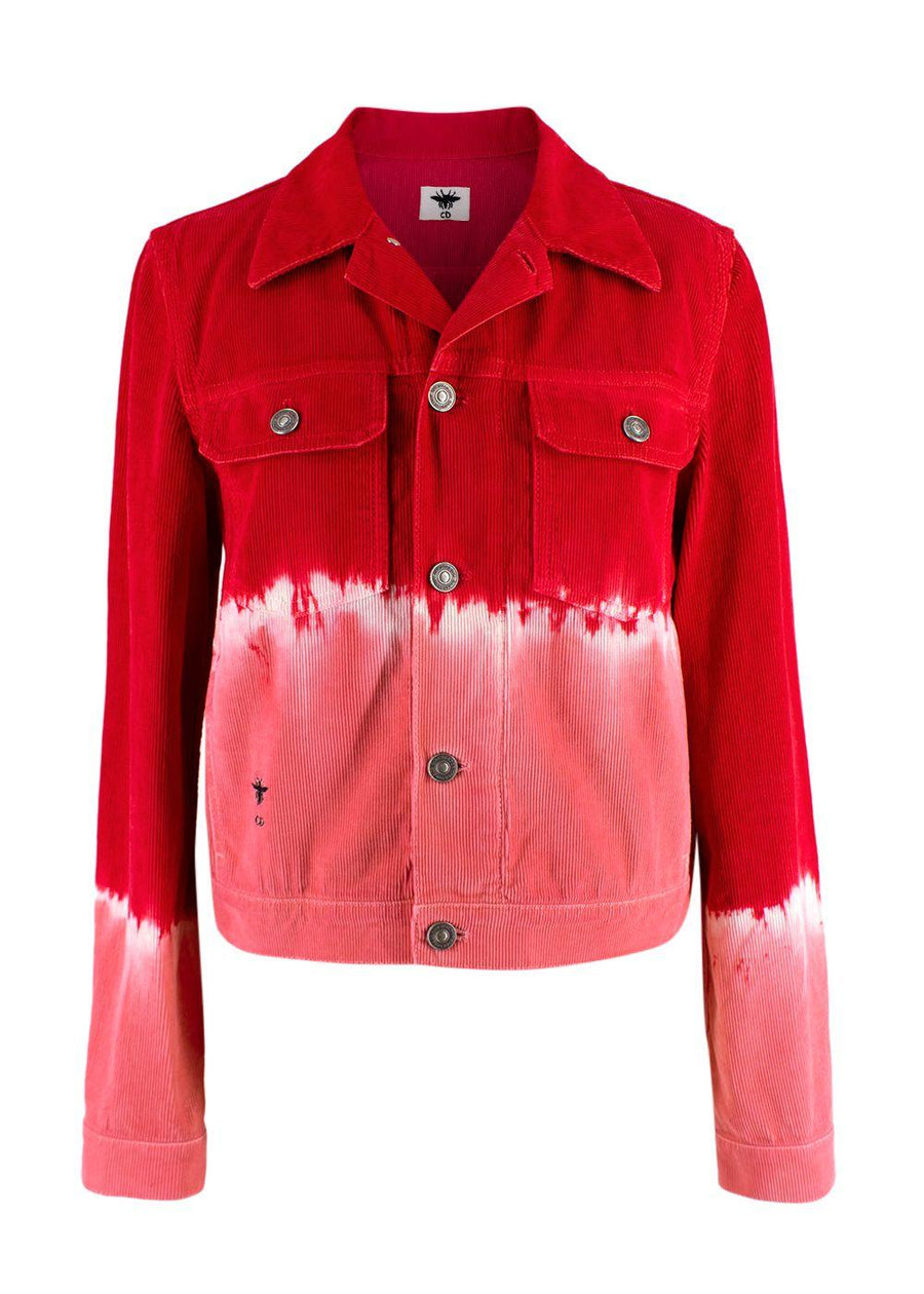 Dior Red & Pink Velvet Corduroy Tie-dye Jacket