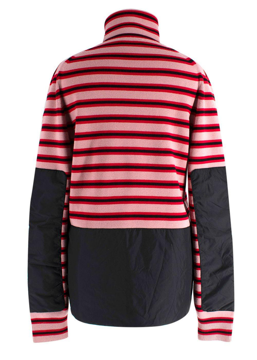 Moncler Pink Striped High Neck Wool Jumper