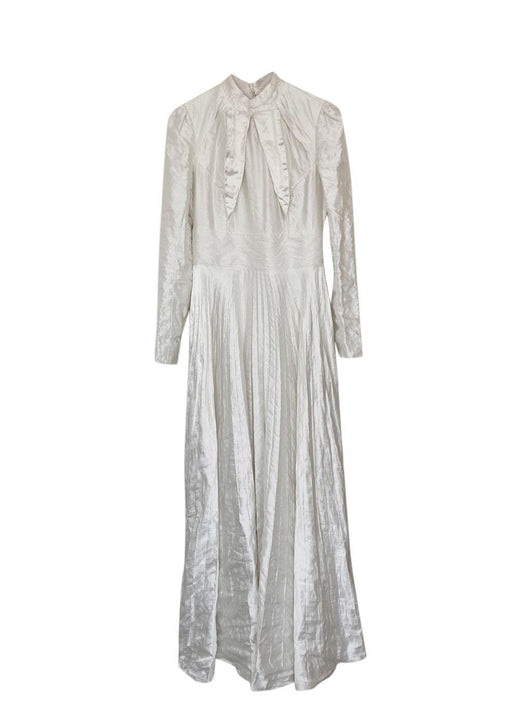 Erdem White Tie Detail Satin Maxi Dress