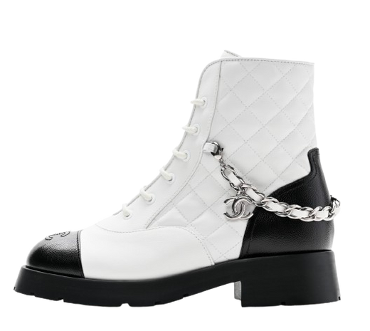 Chanel Quilted Leather Lace Up Boots
