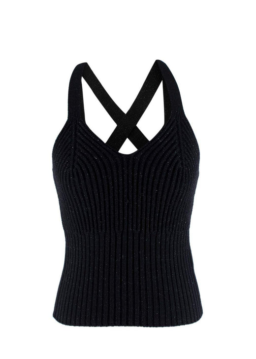 Bottega Veneta Black Sparkle Knitted Vest
