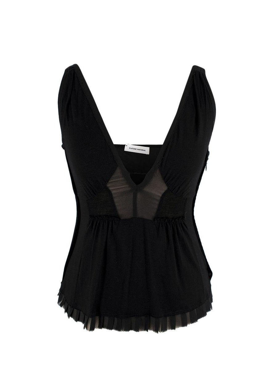 Costume National Black Vest Top