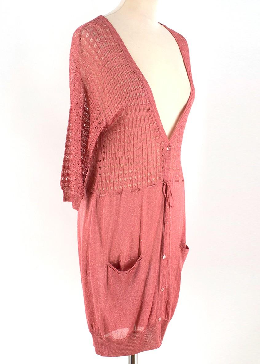 LiuJo Metallic Coral Knit Cardigan