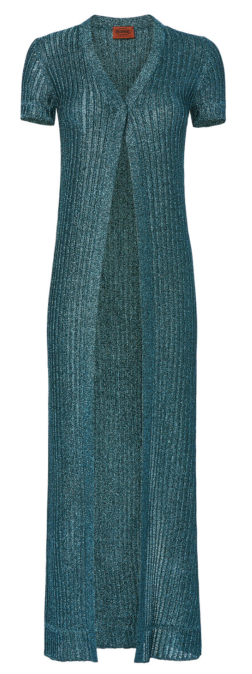 Missoni Blue Metallic Maxi Cardigan