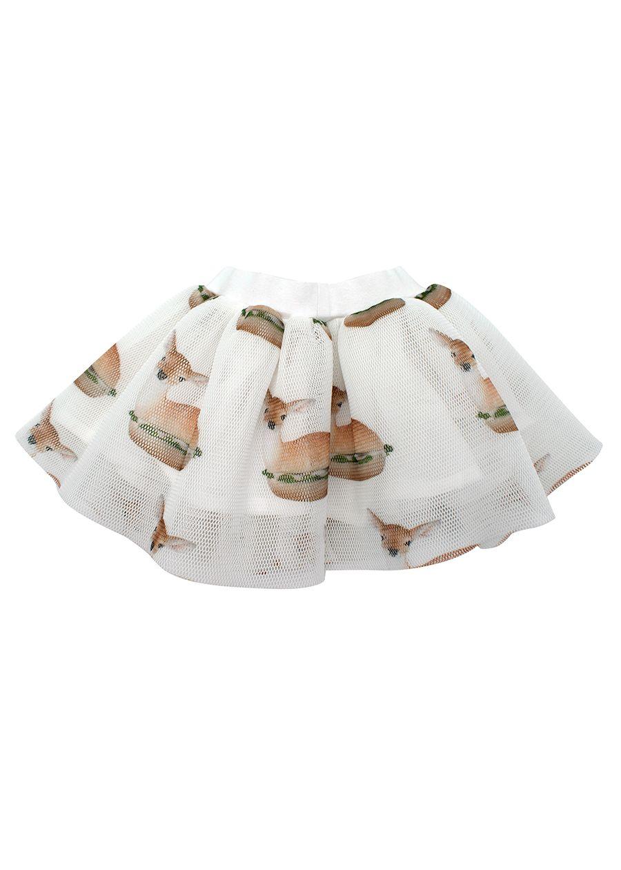 Deer Burger Printed Tulle Skirt