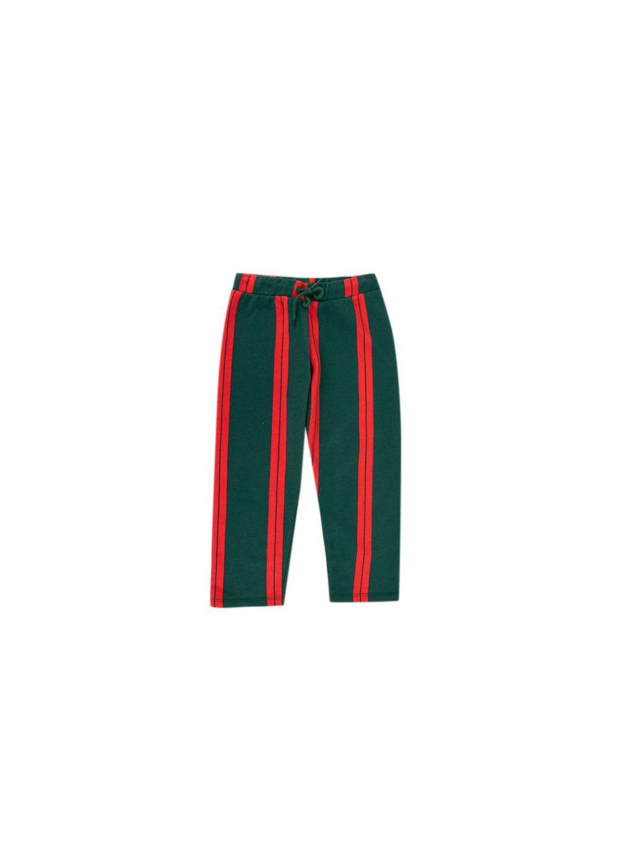 Kids 4-5Y Green & Red Striped Joggers