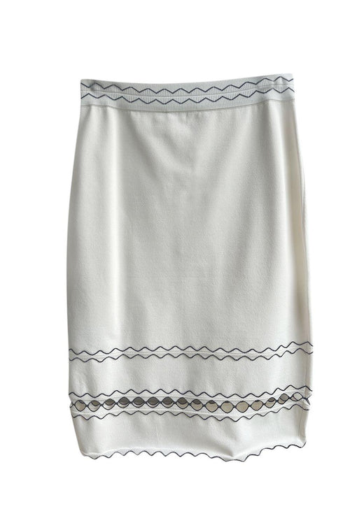 Alexander McQueen White Cut Out Midi Skirt