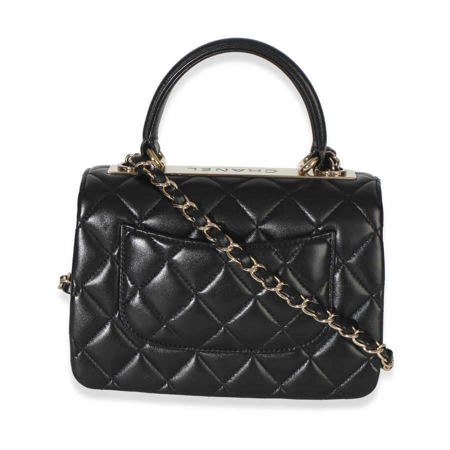 Chanel Black Quilted Lambskin Mini Trendy CC Top Handle
