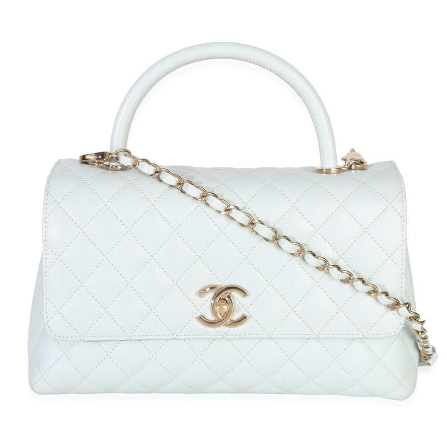 Chanel Quilted Caviar Medium Coco Top Handle Handbag