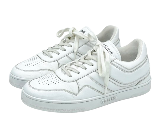 Low Lace Up White Lther Sneakers
