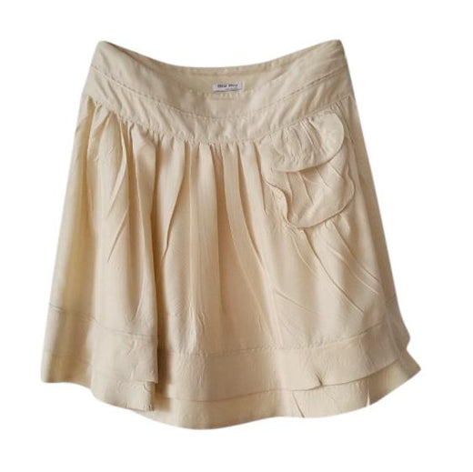 Miu Miu beige pleated mini skirt