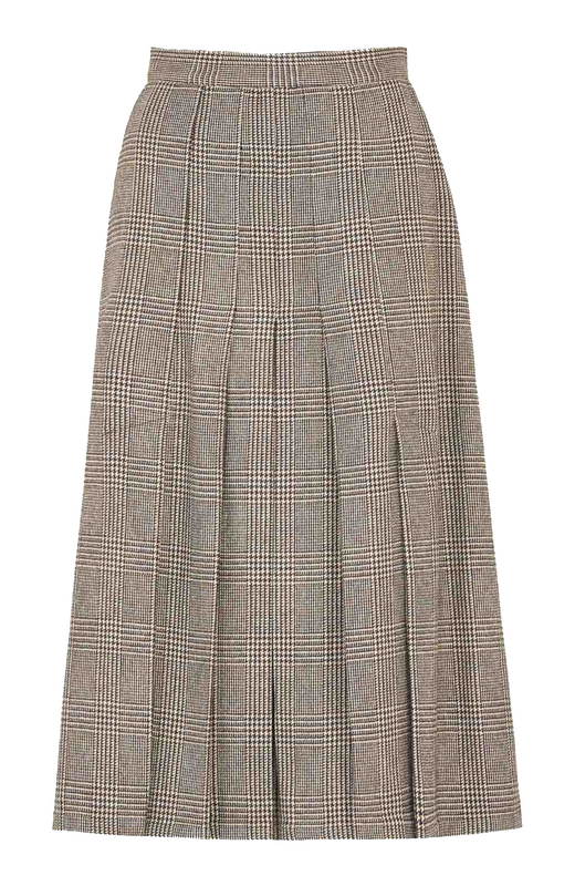 Verena pleated mid-length skirt