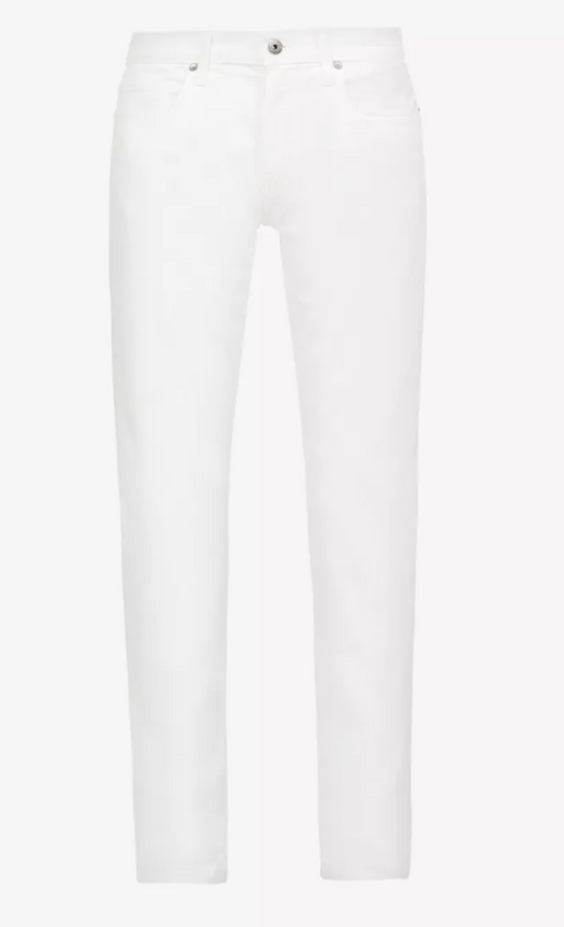 Paige White Slim Straight-Leg Denim Jeans