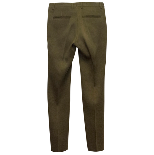 Burberry Prorsum Olive Green Wool and Silk Blend Trousers