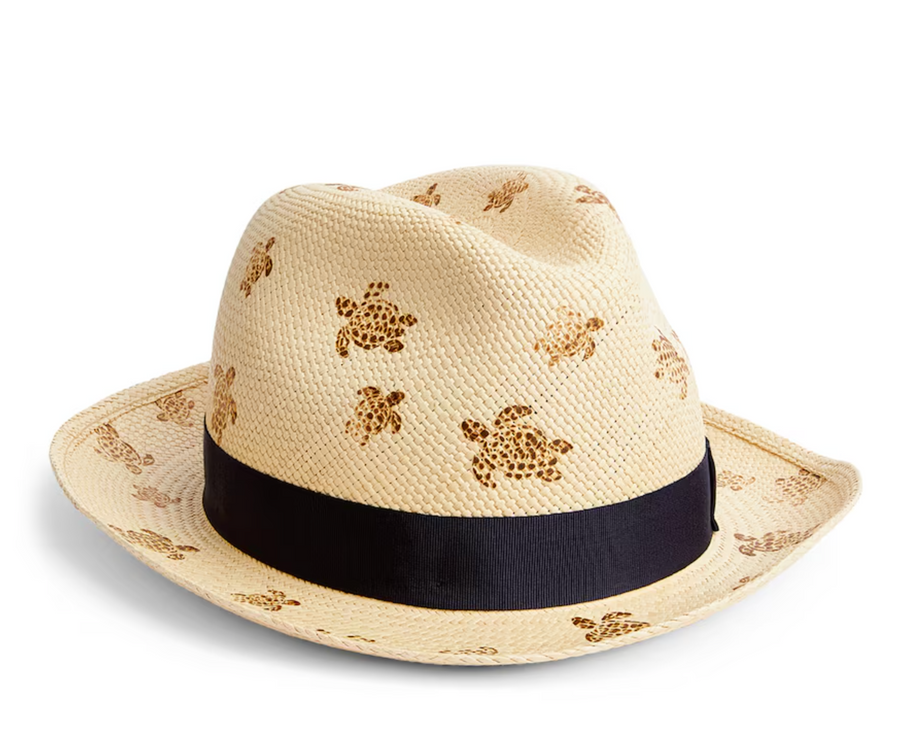 Vilebrequin x Borsalino Turtle Print Straw Hat