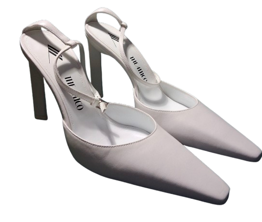 The Attico White Leather Amber Sandals