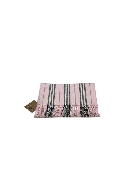 Pink Striped Cashmere & Wool Scarf