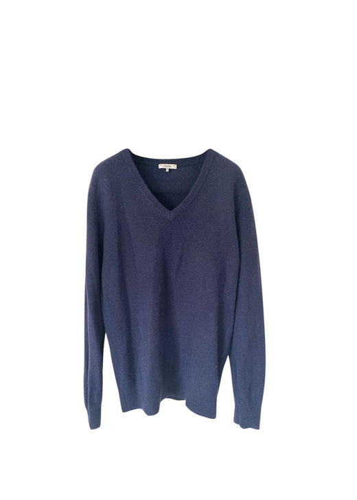 Blue V-Neck Wool Jumper
