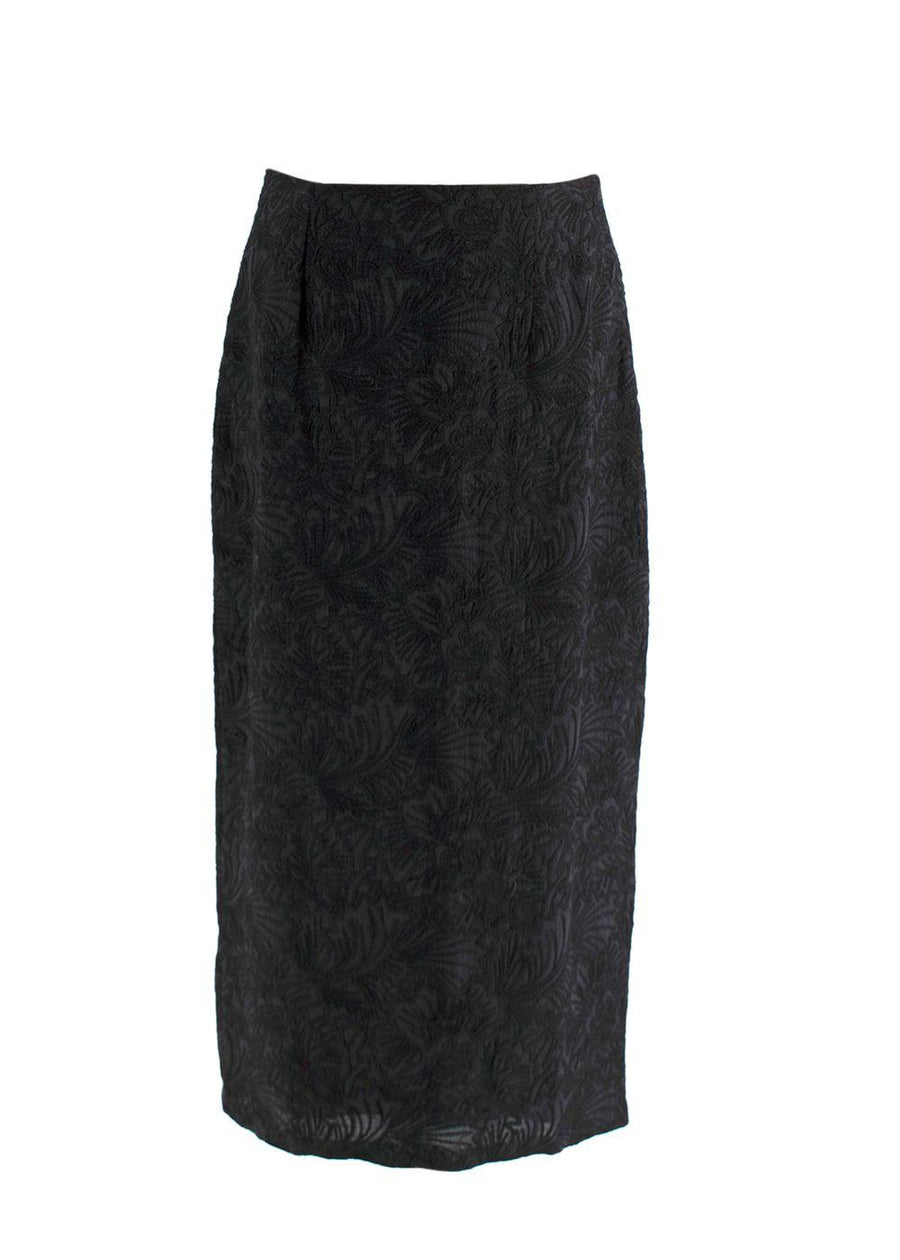 Mara Hoffman Embroidered Black Midi Skirt