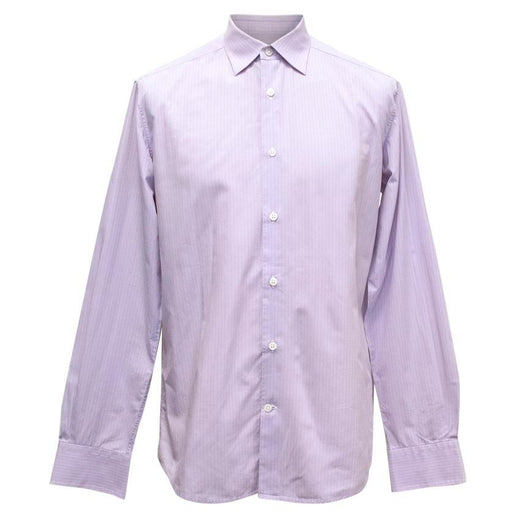 Z Zenga Lilac Striped Button Up