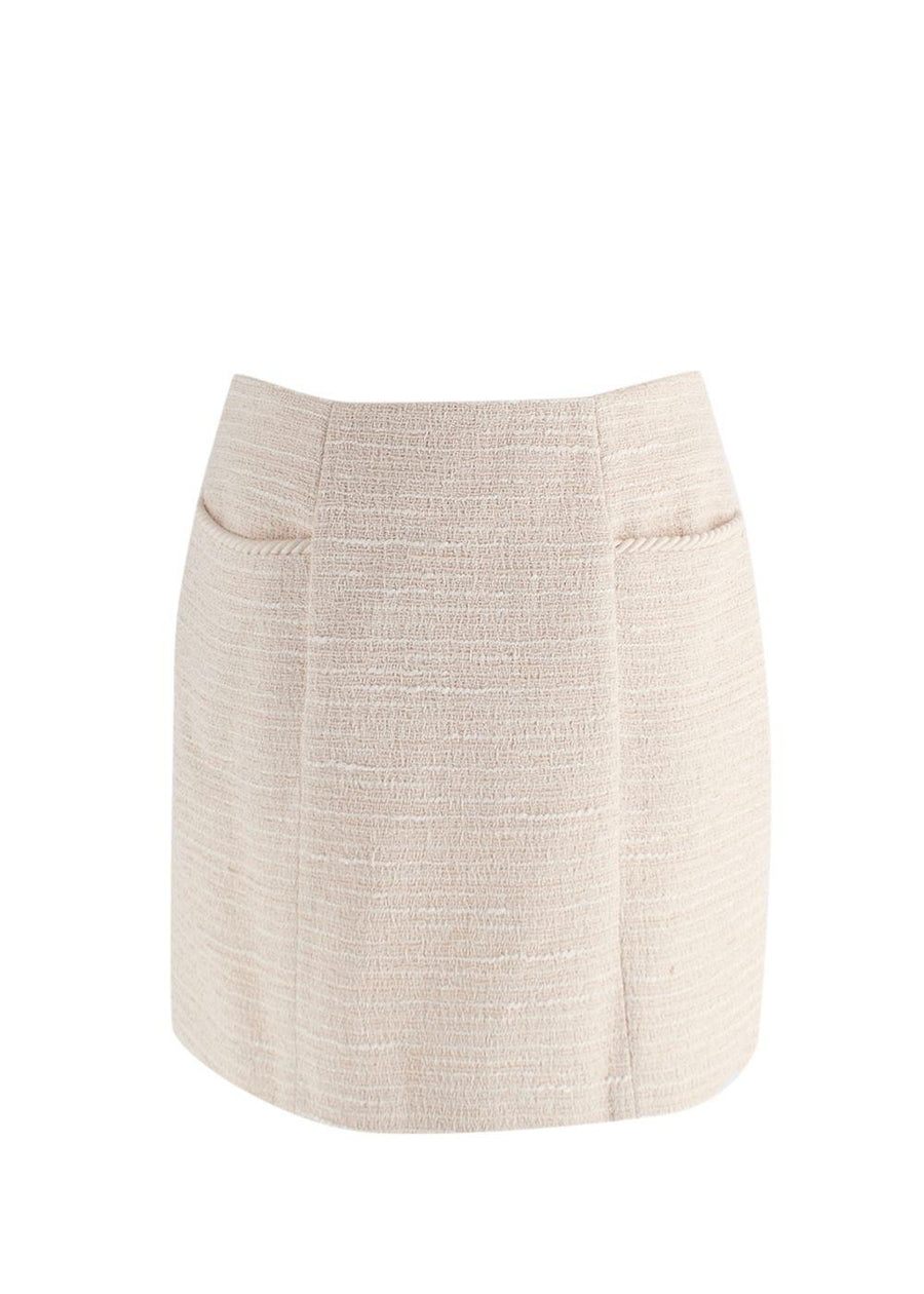Claudie Pierlot Cream Tweed Mini Skirt