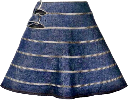 Alaia Blue Japanese Denim A-Line Mini Skirt