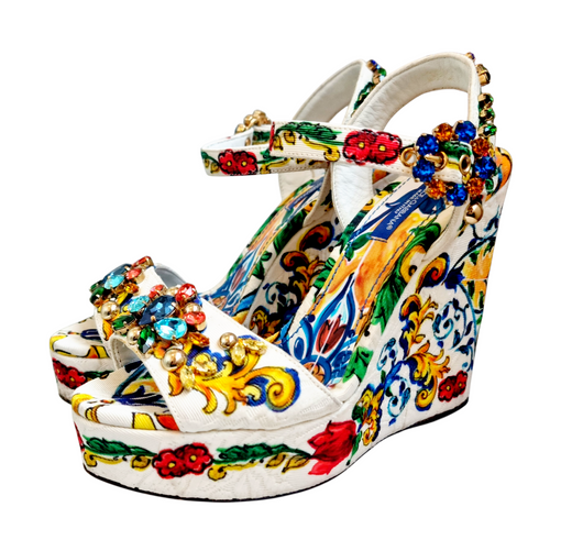 Dolce & Gabbana Multi 100% cotton Heeled Shoes