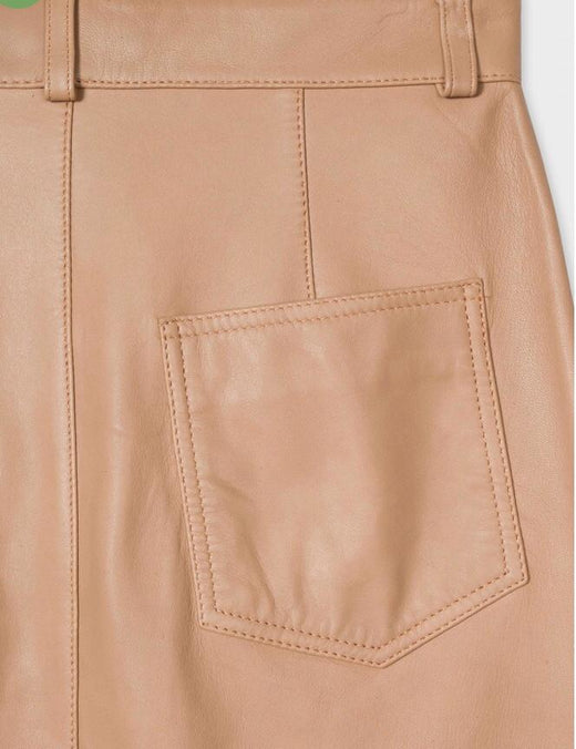 Paul Smith Leather Beige Pencil Skirt