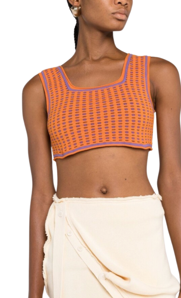 Jacquemus Le Haut Macio Crop Top in Orange
