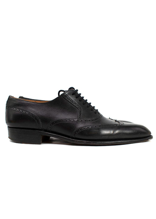 J.M. Weston Black Perforated Leather Dress Shoes