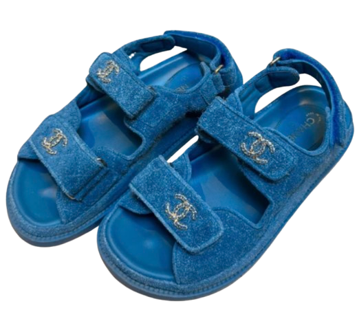 Chanel Blue Denim Dad Sandals