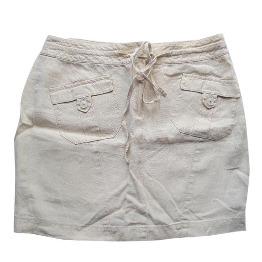 Escada Metallic Linen Cream Skirt