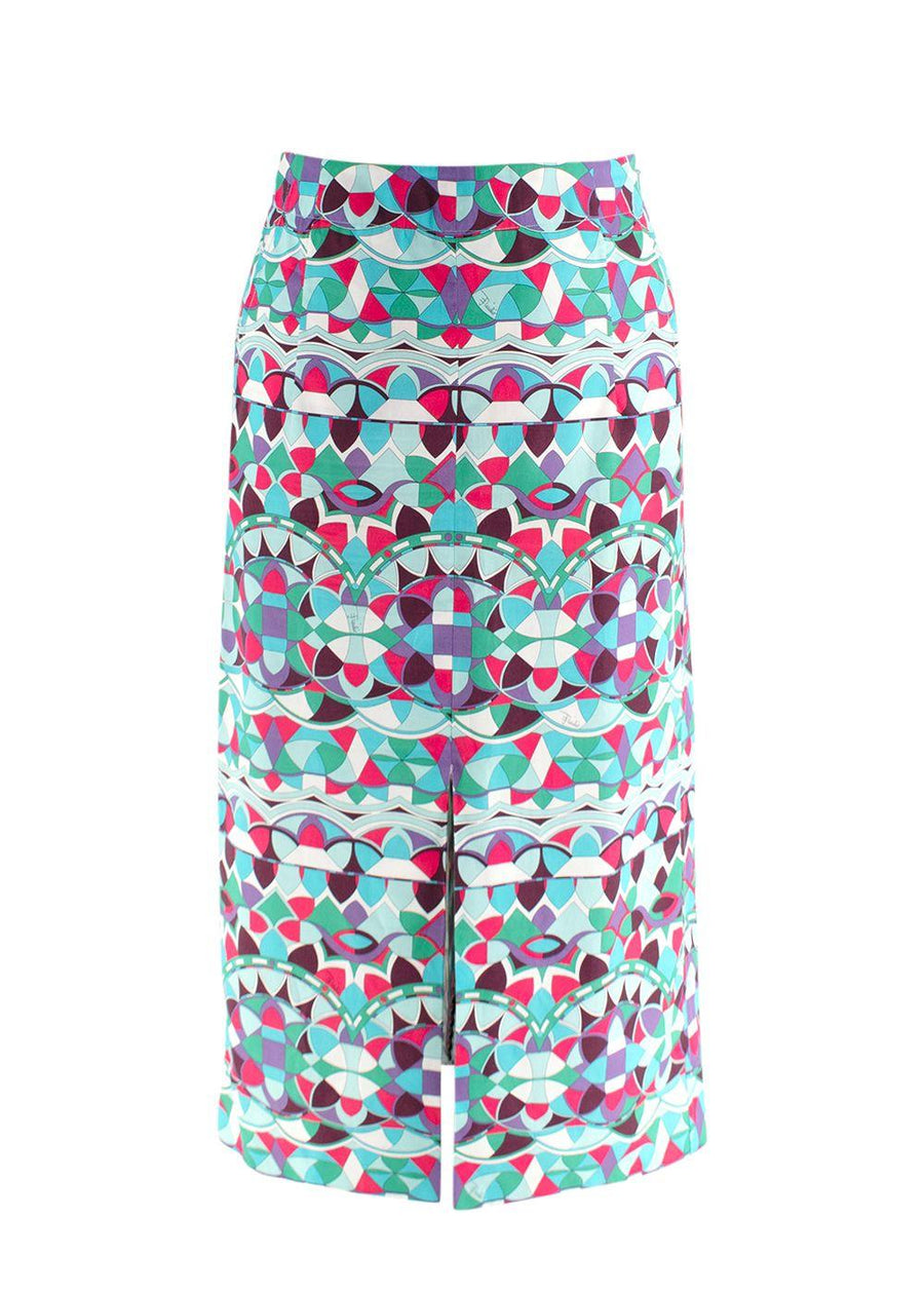 Emilio Pucci Multicolour Geometric Print Pencil Skirt