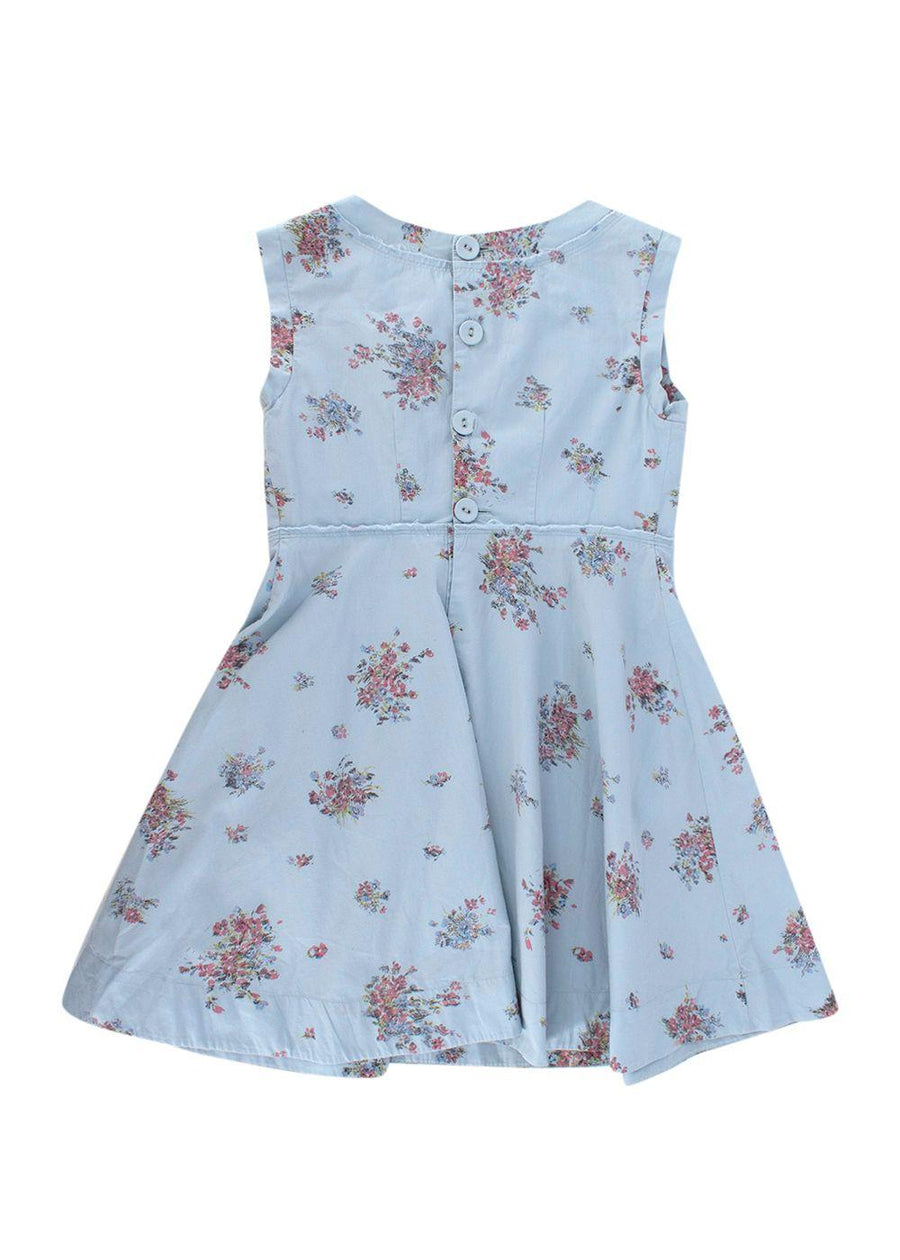 Bonpoint Kids Blue Floral Print Dress 8yrs