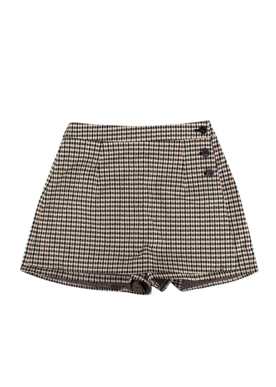 Claudie Pierlot Brown Houndstooth Check Skort