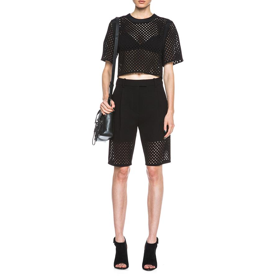 3.1 Phillip Lim Black Lasercut Bermuda Shorts