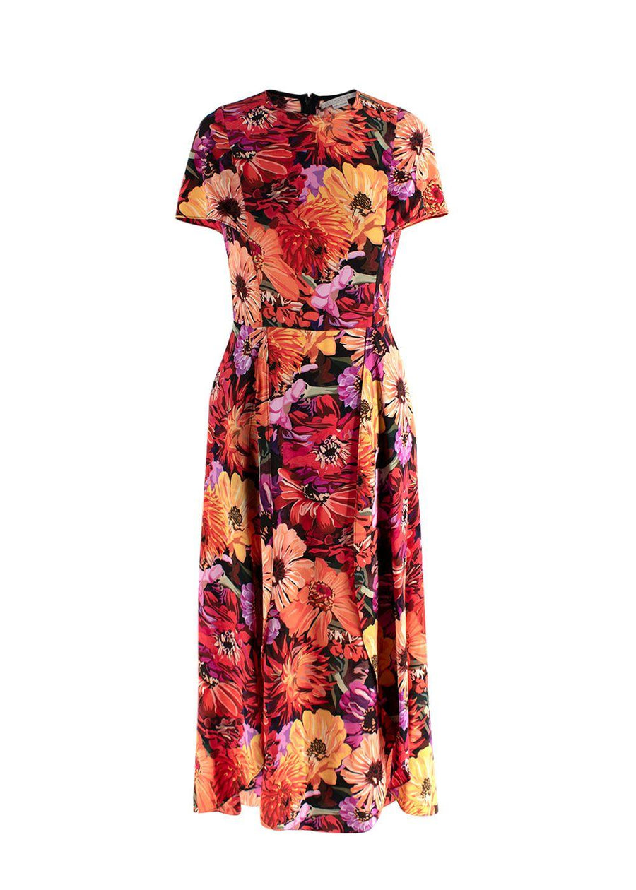 Stella McCartney Floral-Print Silk Crepe De Chine Midi Dress